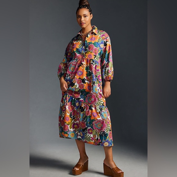 Anthropologie Dresses & Skirts - Anthropologie The Bettina Tiered Shirt Dress